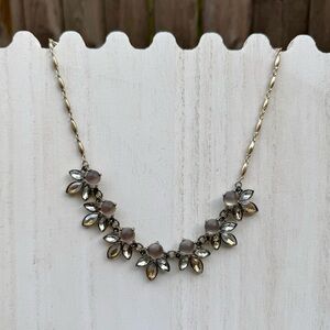 🍋2 for $10 🍋 LOFT Statement Gem Necklace Clear And Grey Rhinestones
